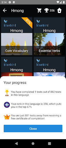 Hmong Language Tests Screen 3