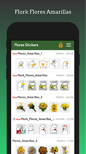 WaStickers - Flores Amarillas