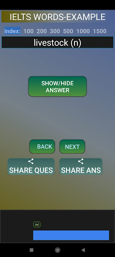 IELTS WORDS -EXAMPLE Screen 2