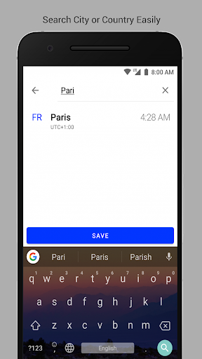World Clock Screen 3