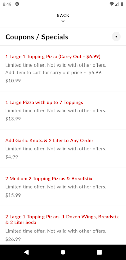 Ritas Pizza Screen 3