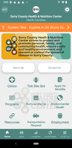 Android application Surry Co Health & Nutrition screenshort
