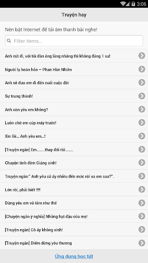 Android application Truyện ngắn hay sưu tầm screenshort