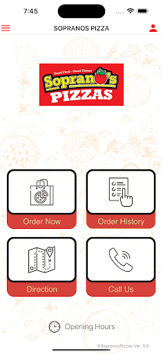 Android application SOPRANOS PIZZAS screenshort