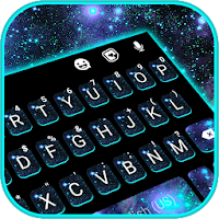 Тема для клавиатуры Blue Neon Galaxy