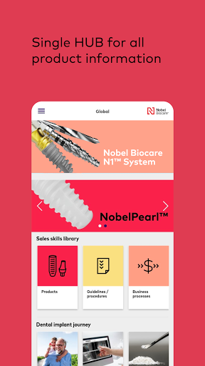 Android application Nobel Biocare Hub screenshort