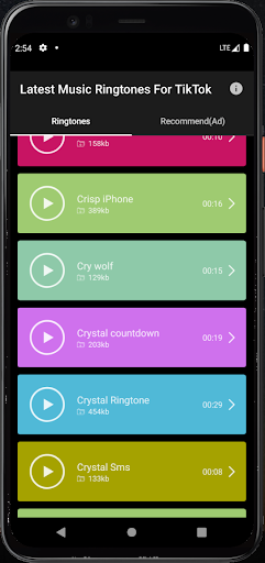 Android application Nice Music Ringtones screenshort