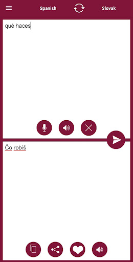 Slovak - Spanish Translator Screen 2