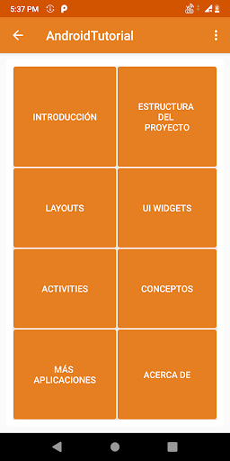 Android application Android Tutorial Spanish screenshort