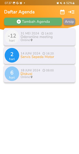 Kalender Agenda Harian Screen 3