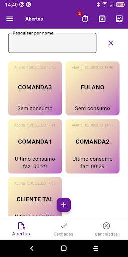 Android application ComandasApp screenshort
