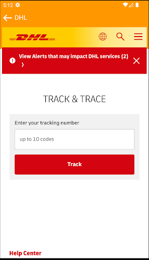 Parcel Tracker Screen 2