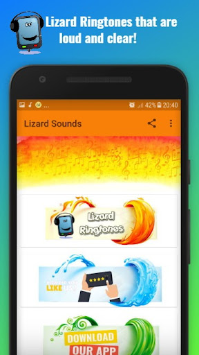 Android application Lizard Sounds screenshort