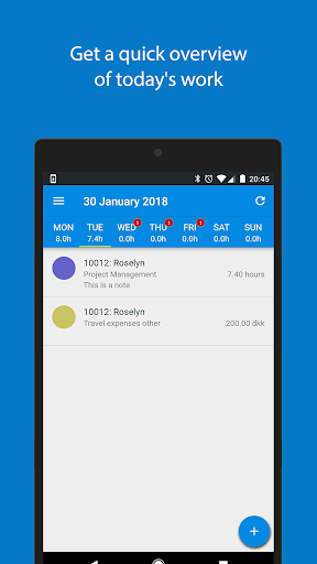 Android application Visma time screenshort