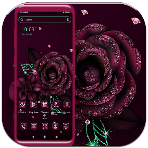 Giltter Rose Launcher Theme logo