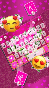 Captura 3 Pink Rose Flower Teclado android