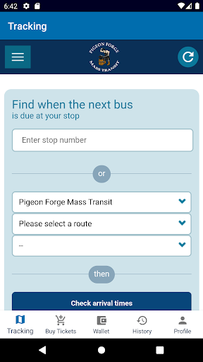 Android application Pigeon Forge Mass Transit screenshort
