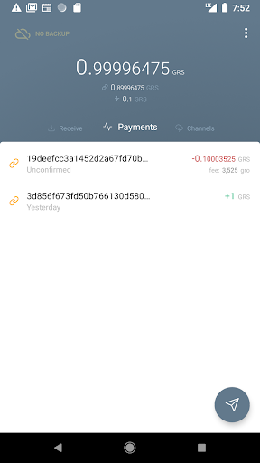 Groestlcoin Testnet Eclair Screen 3