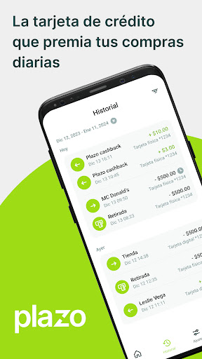 Android application Plazo: Tarjeta de crédito screenshort