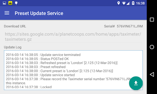 Preset Update Service Screenshot