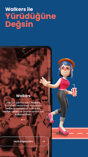 Android application Walkers: Yürüyüş & Adımsayar screenshort