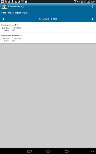 Screenshot of eSchoolPLUS Family
