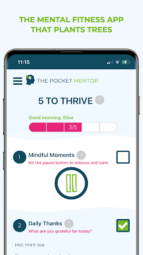 Android application Pocket Mentor Mental Wellbeing screenshort