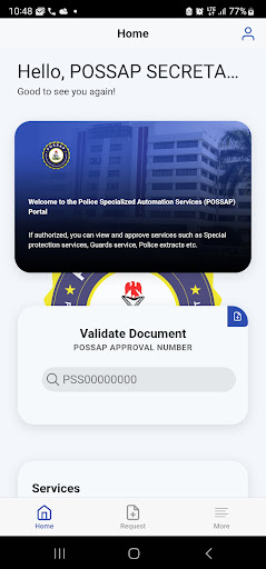 Android application POSSAP Officer screenshort