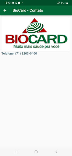 Android application Biocard Saúde screenshort