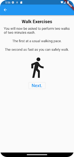 Walk Test Screen 2