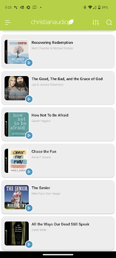 Android application christianaudio screenshort