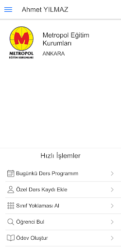 Android application Metropol Öğretmen screenshort