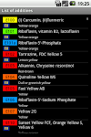 screenshot of E-Inspect Food additives