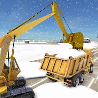 Снежный экскаватор гигантский кран 3D: игра снегоо
