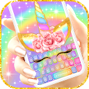 Herunterladen Rainbow Pink Rose Unicorn Keyb Installieren Sie Neueste APK Downloader