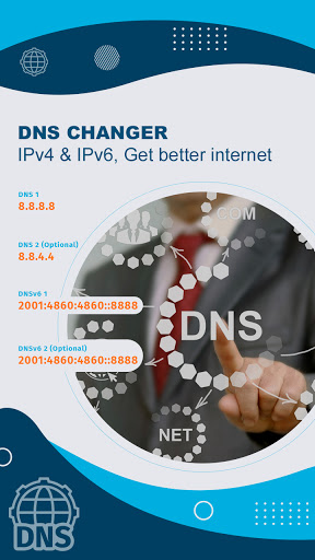 Android application DNS Changer, IPv4 & IPv6 screenshort