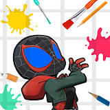 how to draw superheroes spider icon