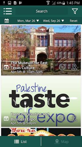 Screenshot of Visit Palestine, TX