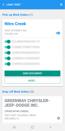 Legendary Auto Logistics EPOD Screen 2