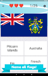 Oceania and Australia quiz  -  countries and flags