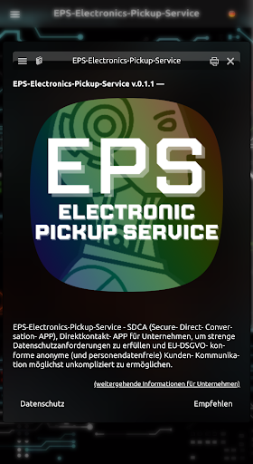 Android application EPS-Electronics-Pickup-Service screenshort
