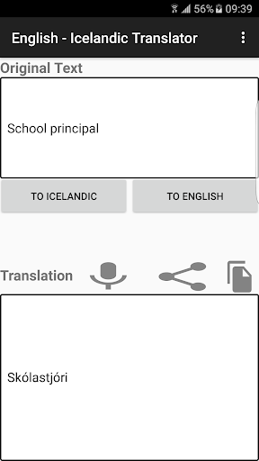 Android application English - Icelandic Translator screenshort