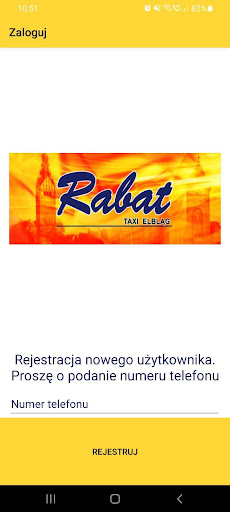 Android application Rabat Taxi Elbląg screenshort
