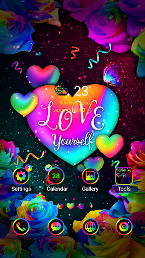 Android application Rainbow Rose - Wallpaper screenshort