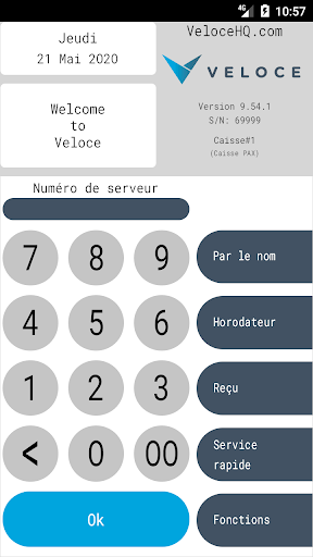 Android application Veloce POS screenshort
