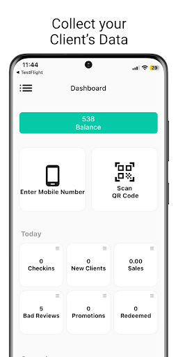 Android application Checkinwin Business screenshort