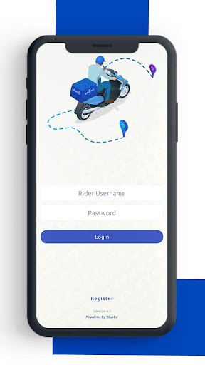 blueEX Rider App Screen 2