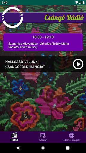 Android application Csángó Rádió screenshort