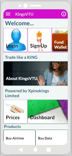 KingsVTU: Data. Airtime. Bills Screen 2