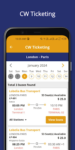 CW Ticketing-Buy bus ticket Screen 2